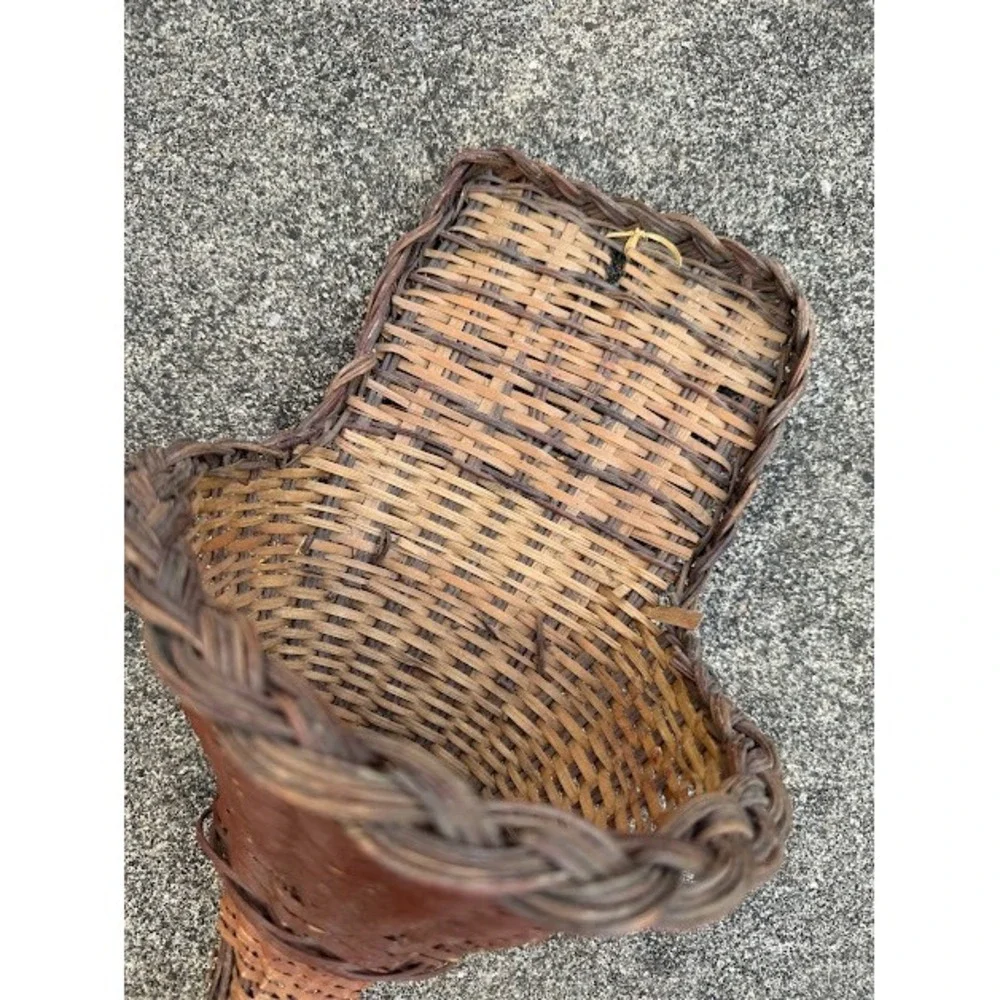 Cottagecore Farmhouse Unbranded Wicker Wall Basket OS Brown Rustic Cornucopia